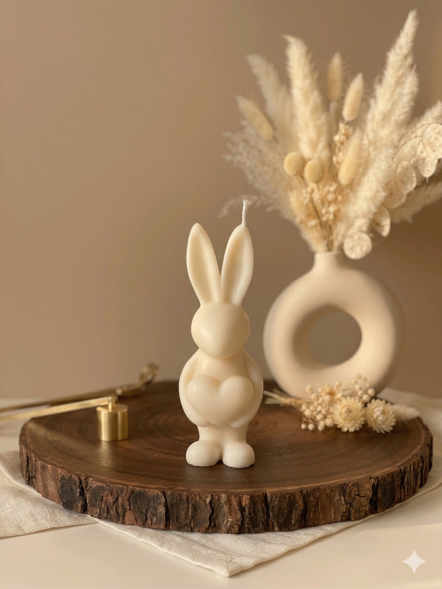 Mini Hase mit Herz Kerze