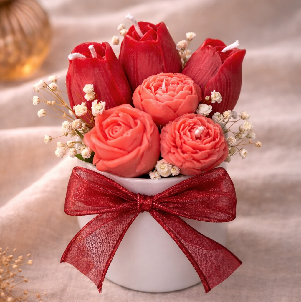 Wachsblumen Geschenkset „Herz“