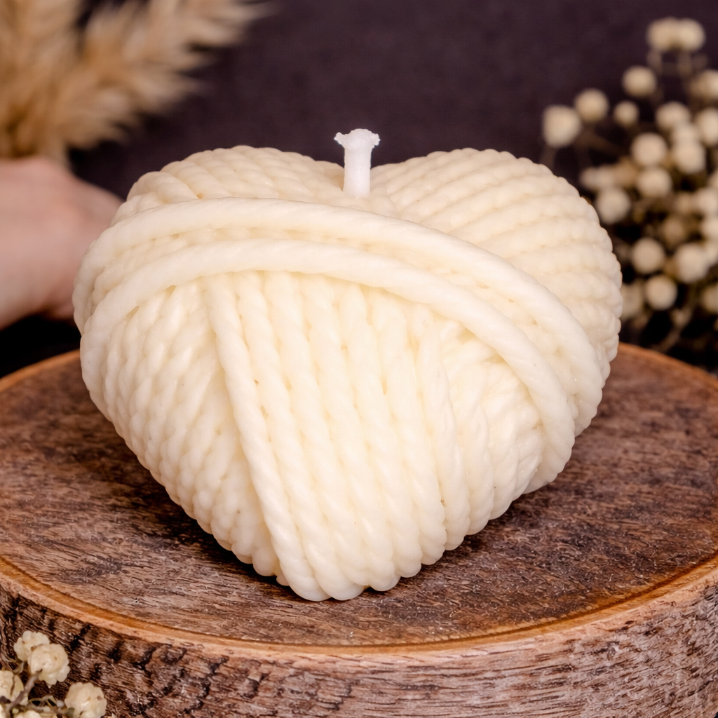 Strickherz Kerze
