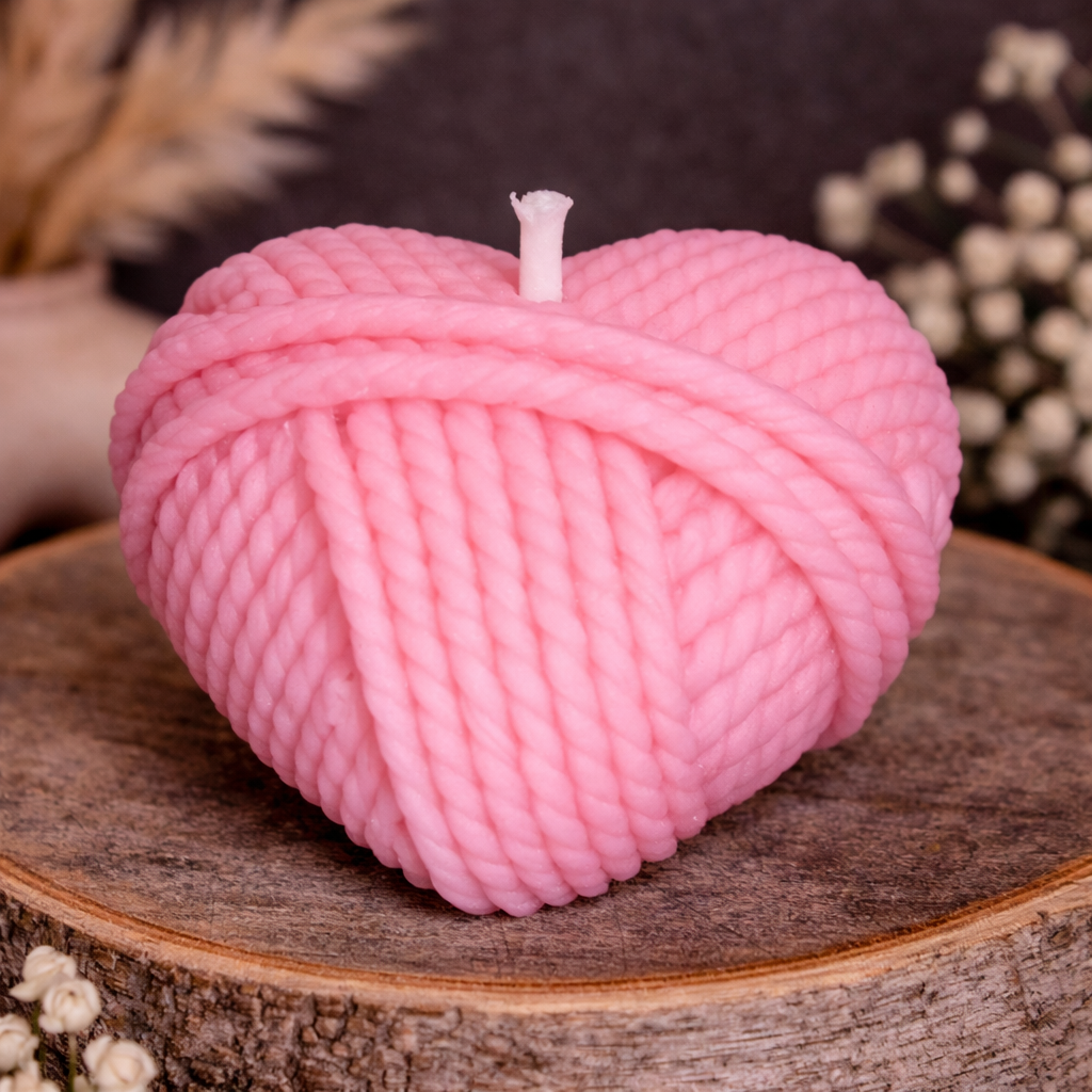 Strickherz Kerze