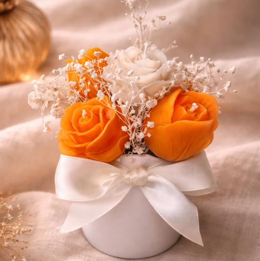 Wachsblumen Geschenkset „Golden Glow“