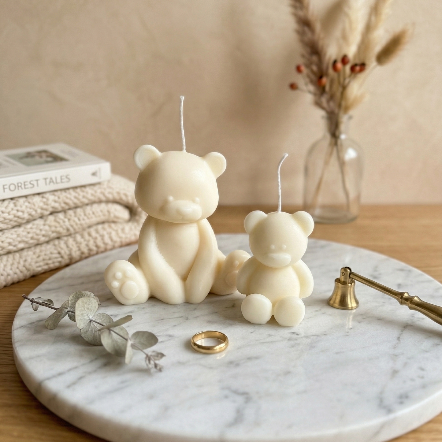 Teddybär Kerzen Set
