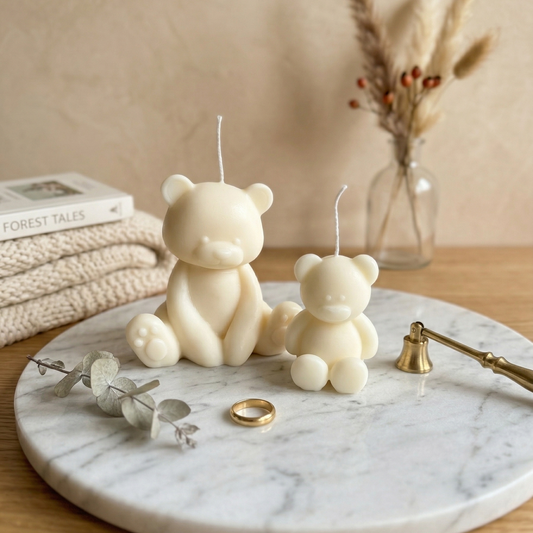 Teddybär Kerzen Set
