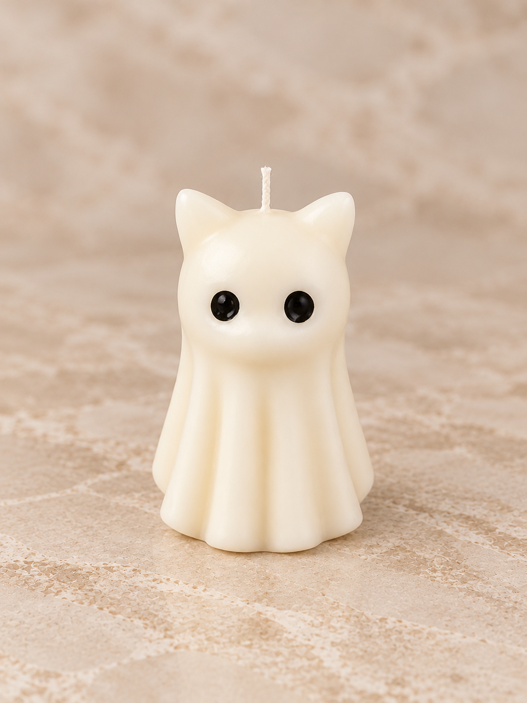 Katzengeist Kerze – Halloween-Figurenkerze aus Rapswachs, handgemacht